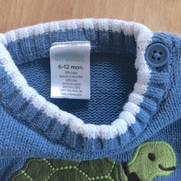 8/$25 Gymboree Blue Crew Neck Turtle Sweater Size 6-12 months - Picture 5 of 9
